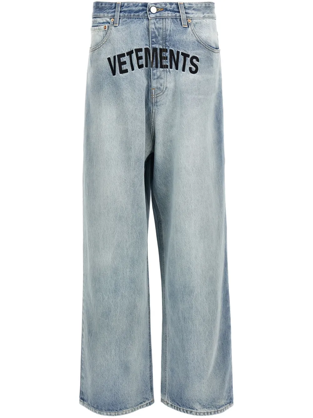 logo-embroidered jeans