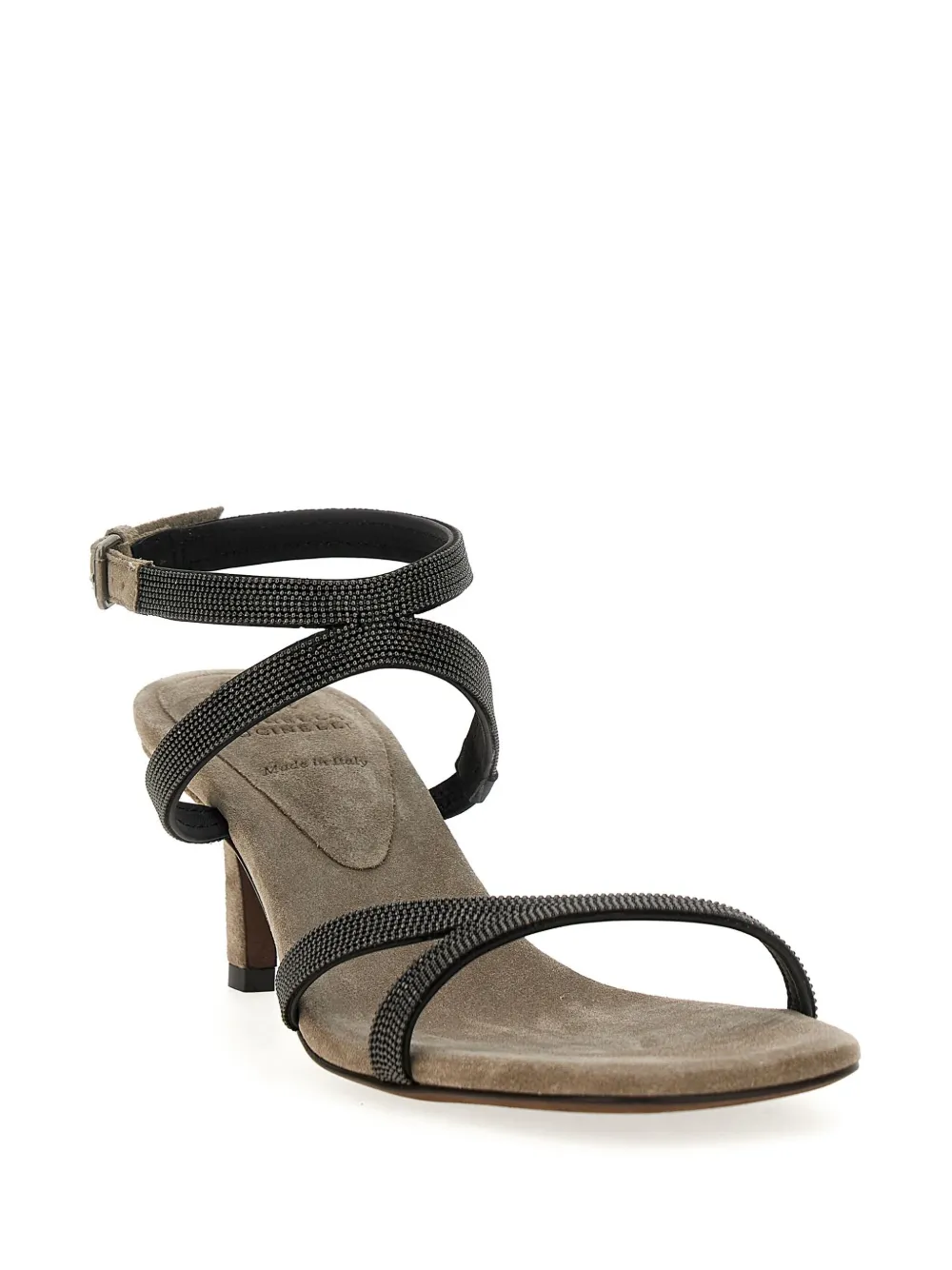 Brunello Cucinelli 60 mm Monile sandalen - Zilver