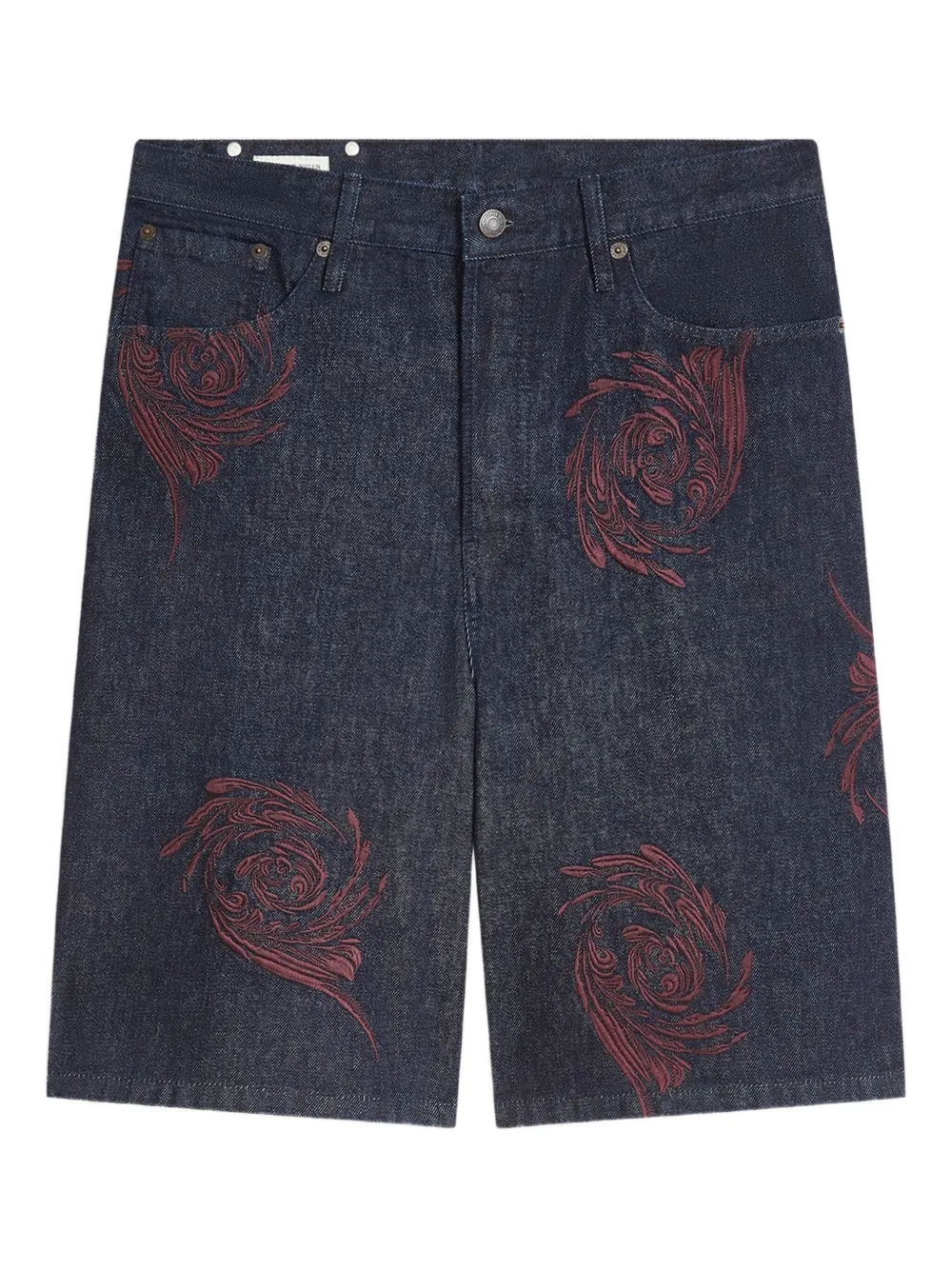 embroidered denim shorts