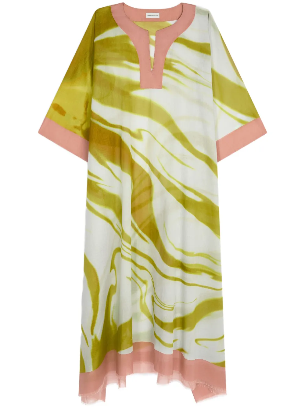 DRIES VAN NOTEN Midi-jurk met abstracte print Groen