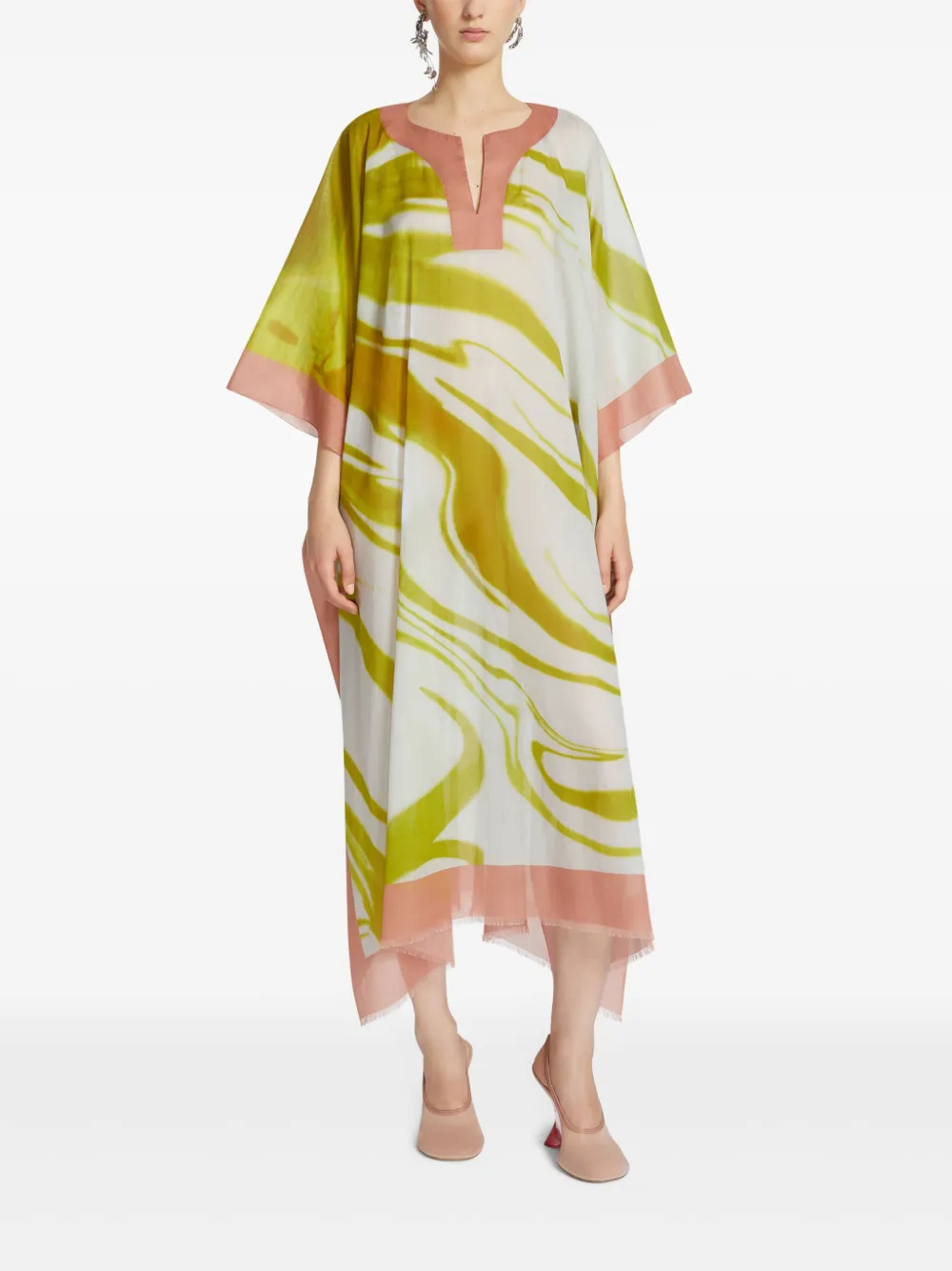 DRIES VAN NOTEN Midi-jurk met abstracte print - Groen