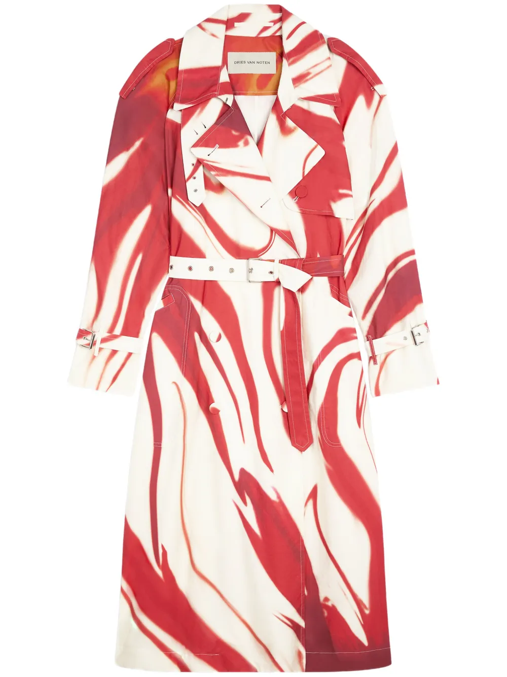 Shop Dries Van Noten Cotton Trench Coat In Red