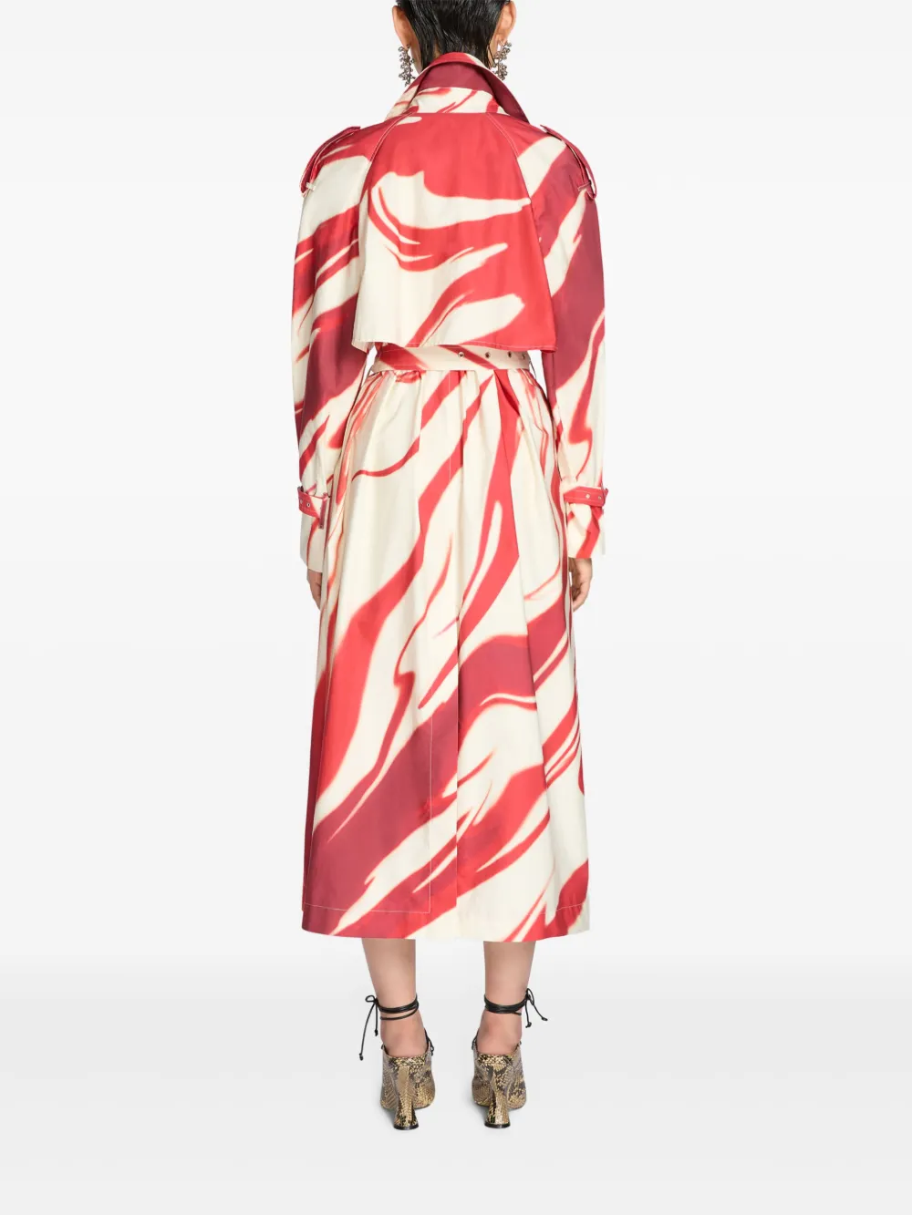 Shop Dries Van Noten Cotton Trench Coat In Red