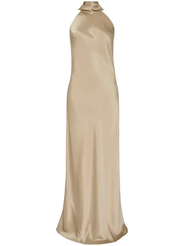 galvan sienna midi dress Galvan Sienna Tieback Satin Midi Dress