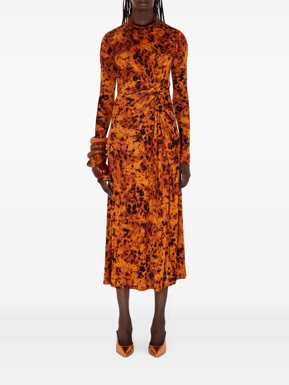 Galvan Jurk met print - Oranje
