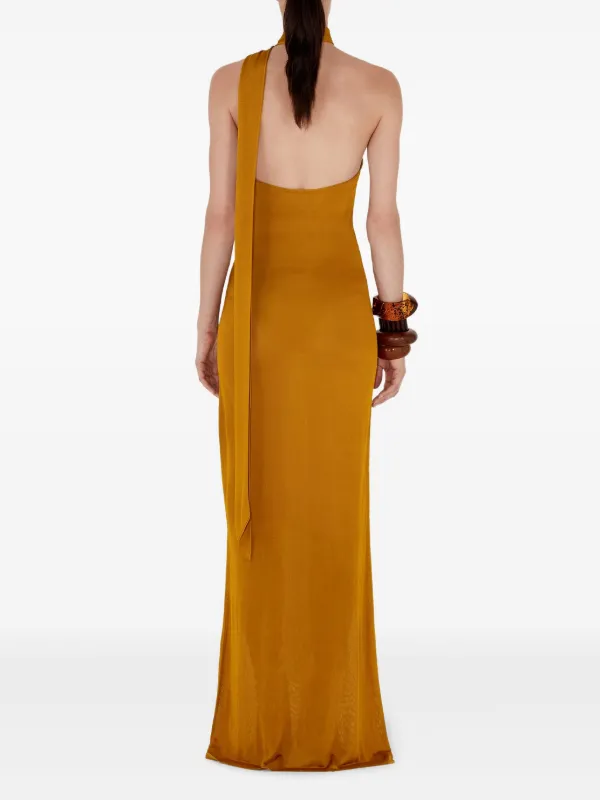 galvan yellow dress Off-the-shoulder Draped Maxi Galvan London Mirage Dress |