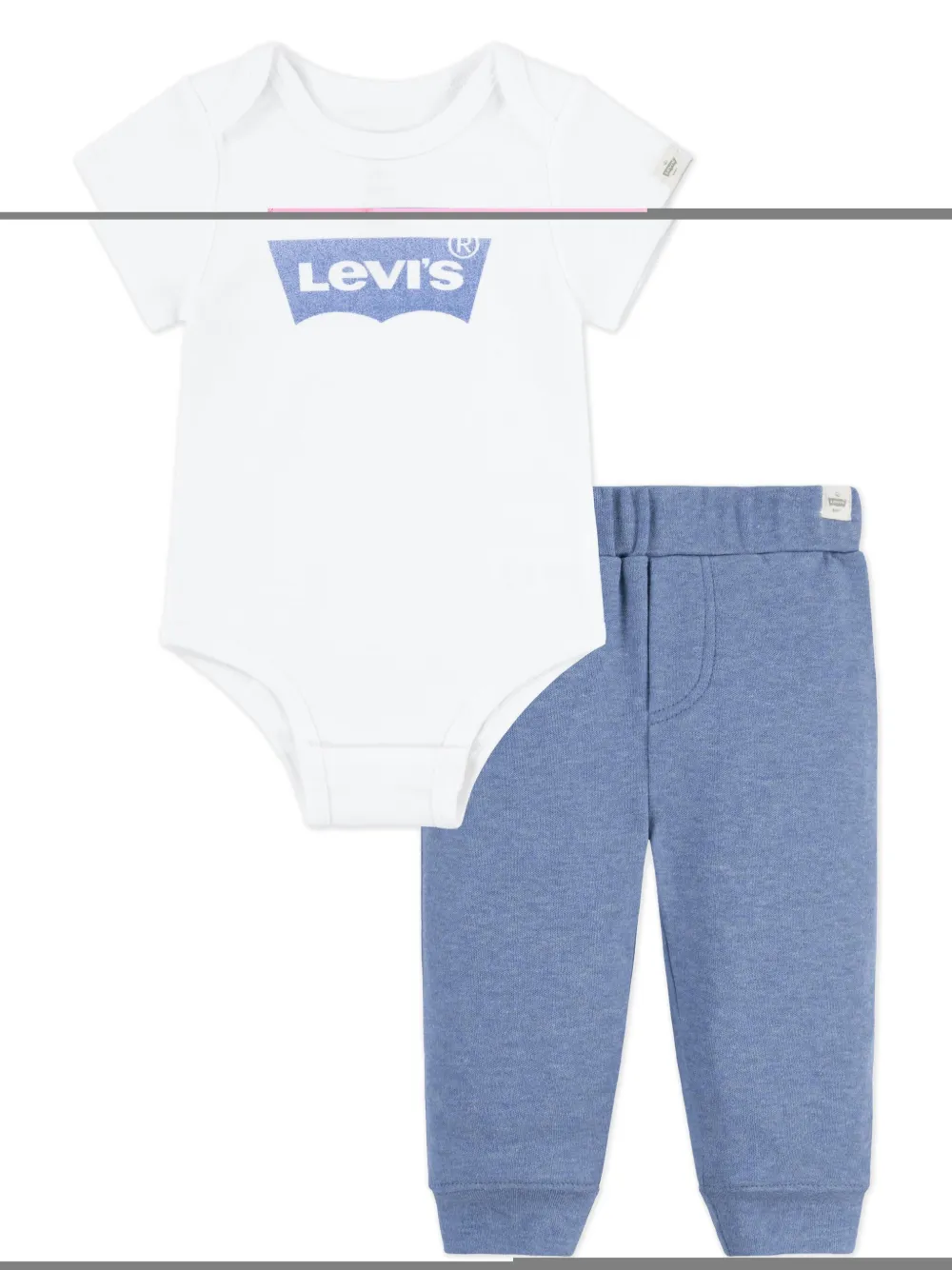 Shop Levi's Logo-print Body And Trousers Set In Blue