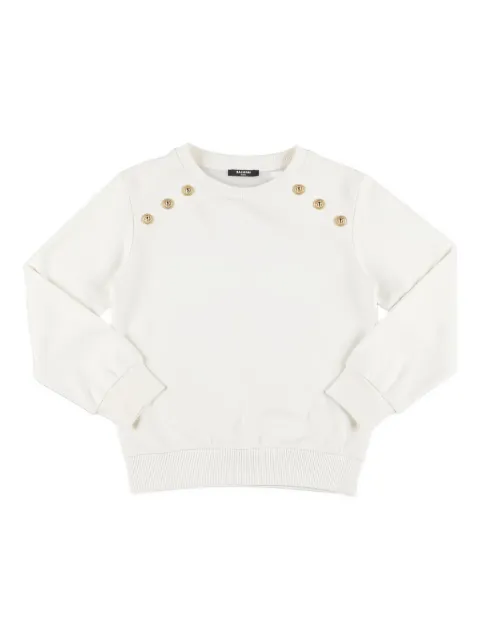 Balmain button-embellished cotton sweatshirt
