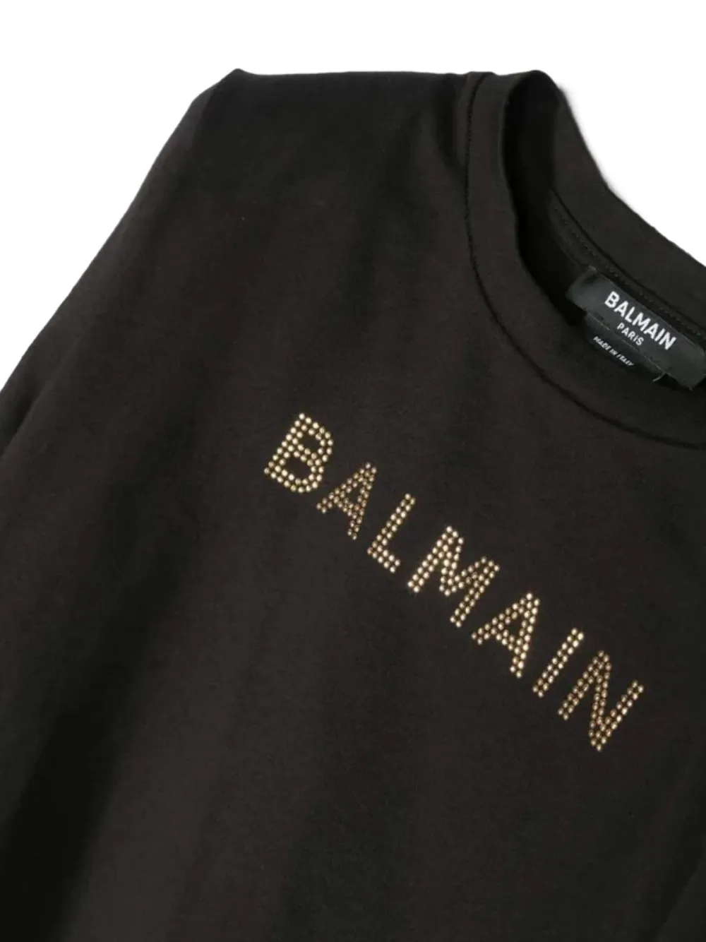 Balmain Top met logo van studs Zwart