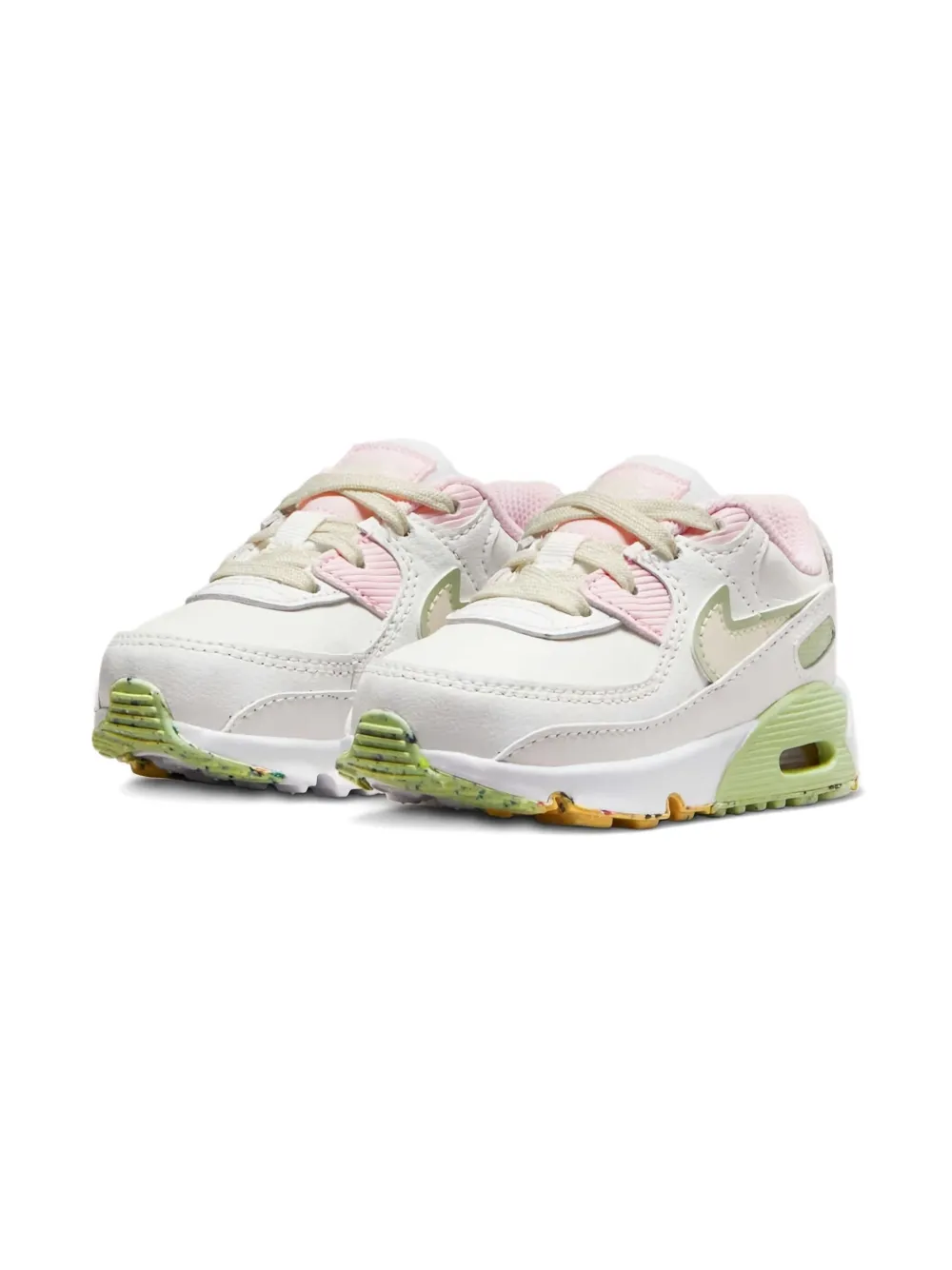 Nike Kids Air Max 90 White/Pink/Green sneakers - Wit