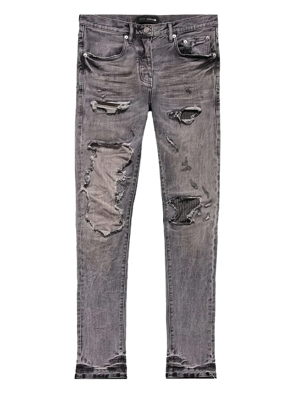 Purple Brand Stitch Patch Repair jeans Grijs