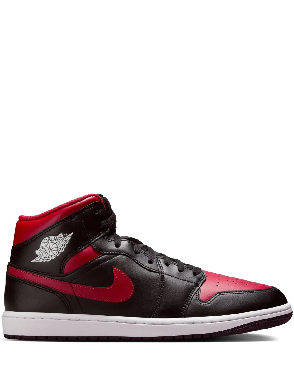 Jordan 1 Mid "Bred Twist Black Varsity Red Summit White" sneakers