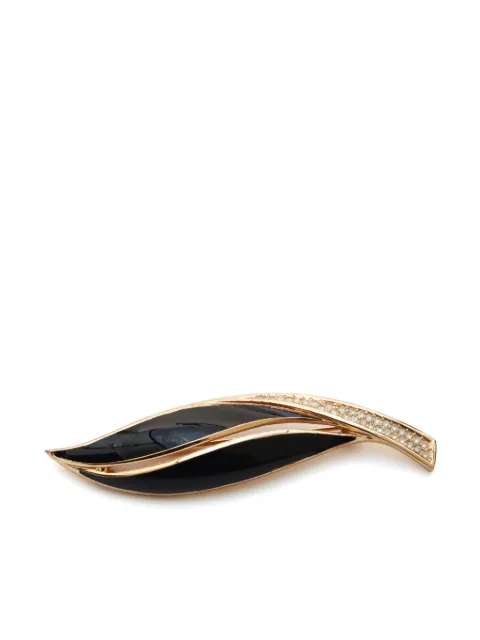 Christian Dior Pre-Owned broche con motivo de hojas 2000