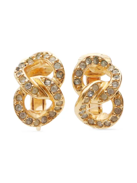 Christian Dior Pre-Owned 2000s rhinestone-embellished clip-on earrings