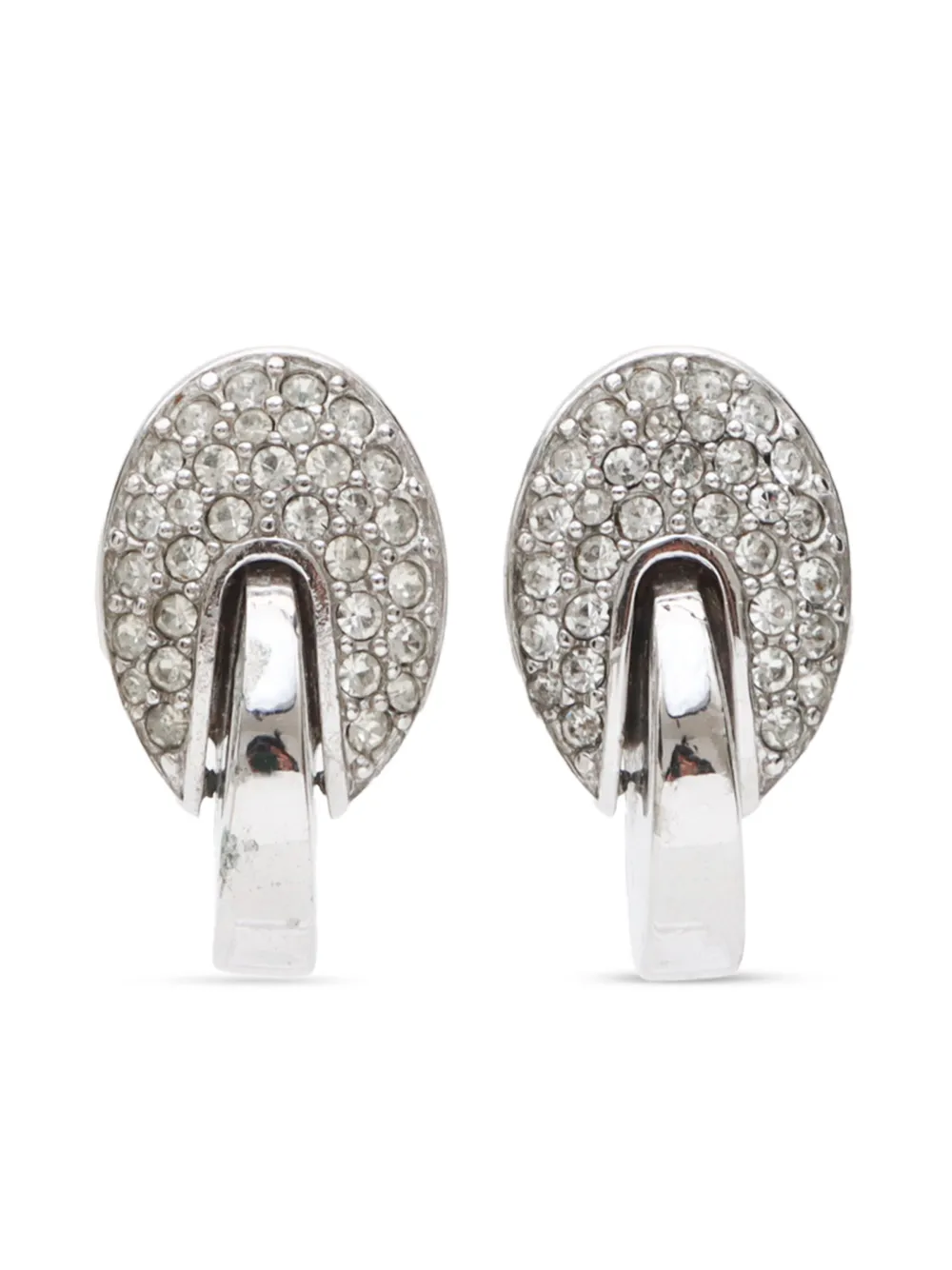 2000s rhinestone-embellished clip-on earrings