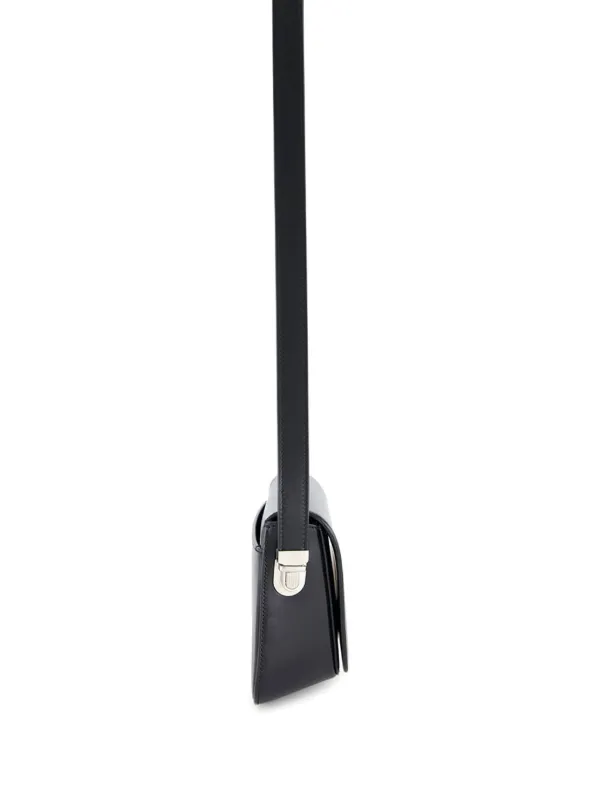 SAINT LAURENT ブラックレザーショルダーストラップ Saint Laurent レザーショルダーバッグ | ブラック | FARFETCH JP