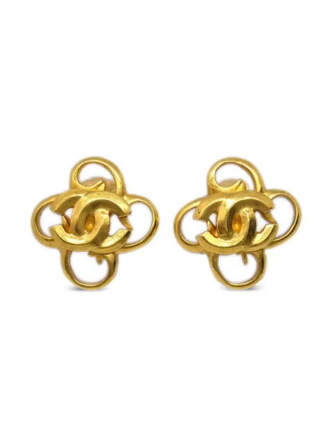 CHANEL Pre-Owned Orecchini Clover CC 1996