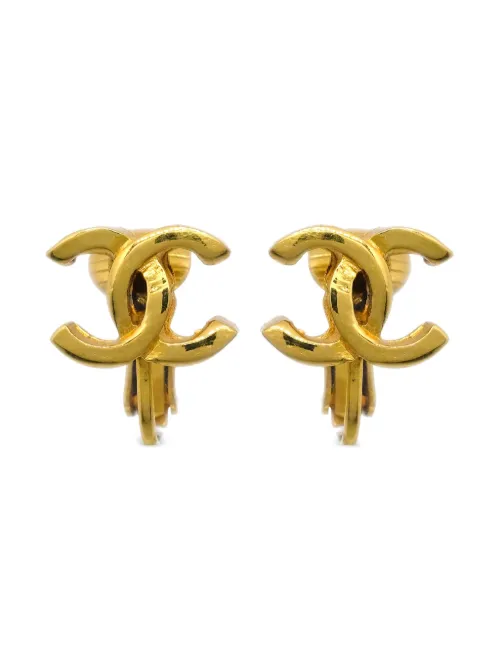 Boucles d'oreilles à logo CC (années 1990-2000) - CHANEL Pre-Owned - Modalova