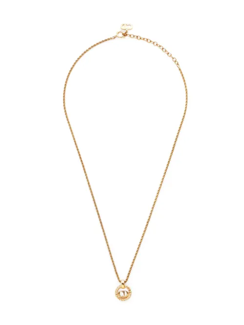 Collier à pendentif CD (années 1990-2000) - Christian Dior Pre-Owned - Modalova