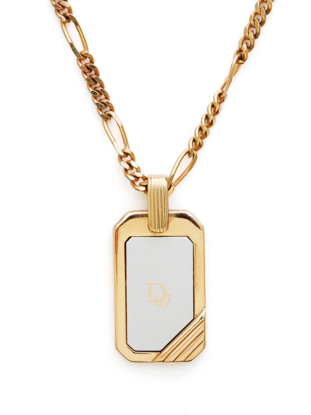 Christian Dior Pre-Owned 1990s-2000s logo plaque necklace - Goud