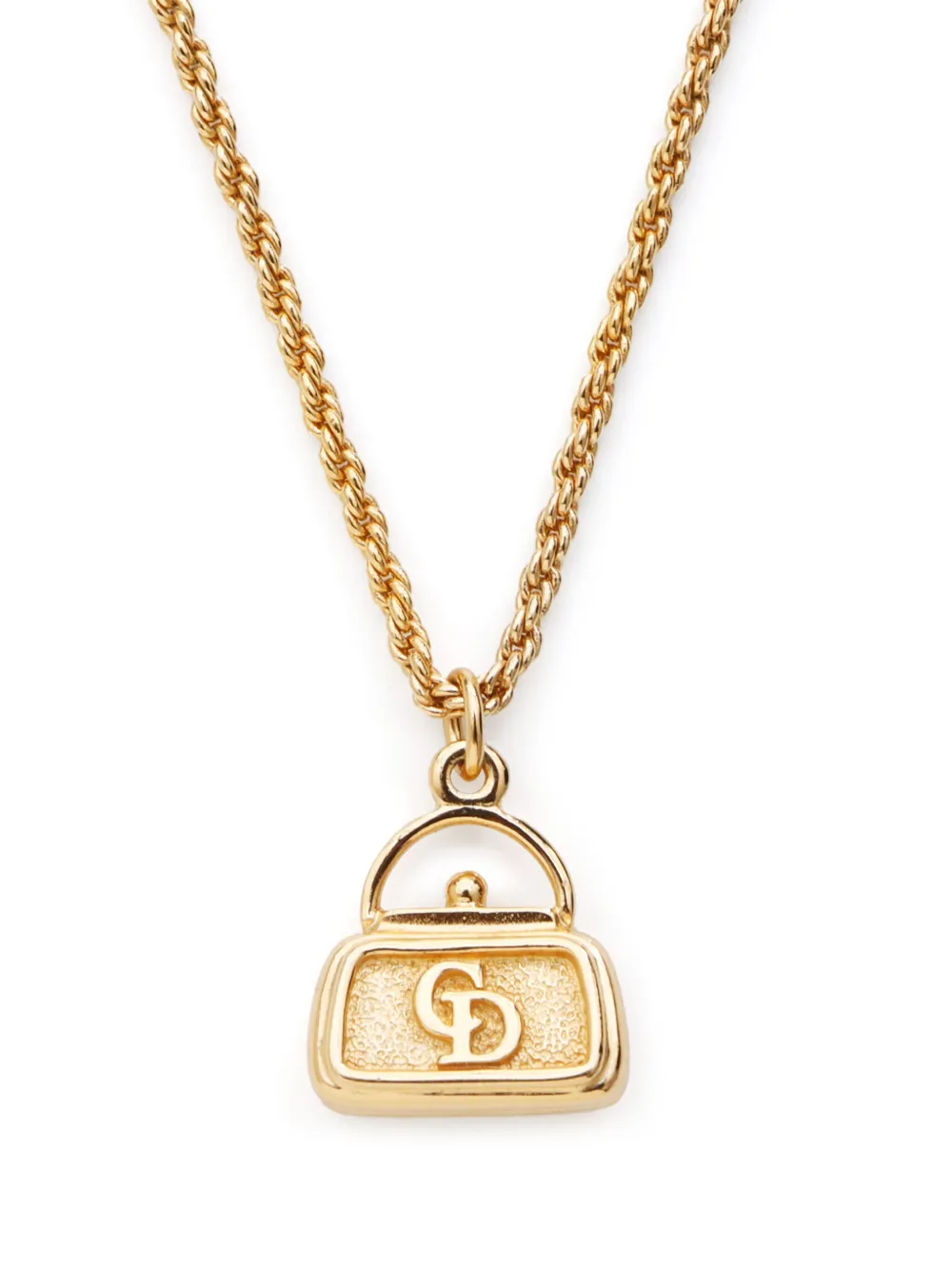 Christian Dior Pre-Owned 2000s halsketting met CD-hanger - Goud