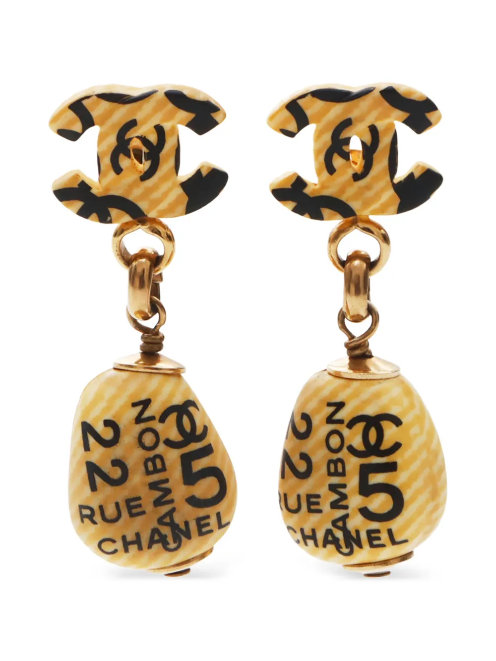 CHANEL Pre-Owned 2002 ココマーク イヤリング - ゴールドトーン CHANEL Pre-Owned 2002 ココマーク イヤリング - ゴールドトーン