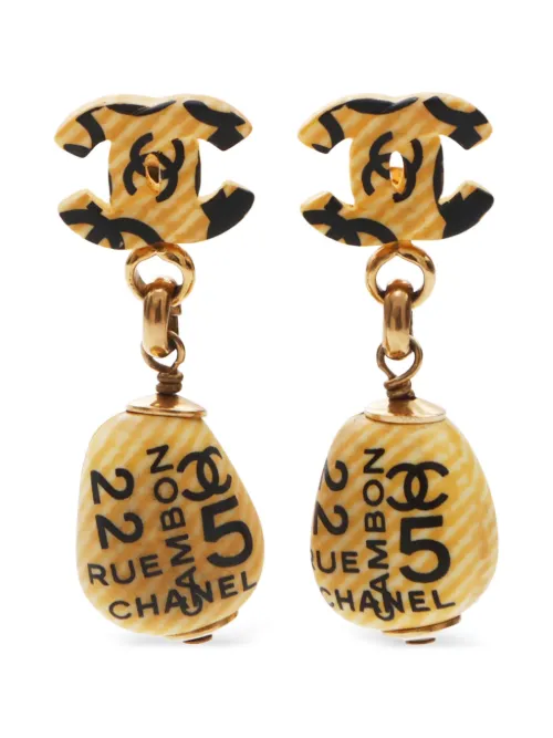 Boucles d'oreilles à logo CC (2002) - CHANEL Pre-Owned - Modalova