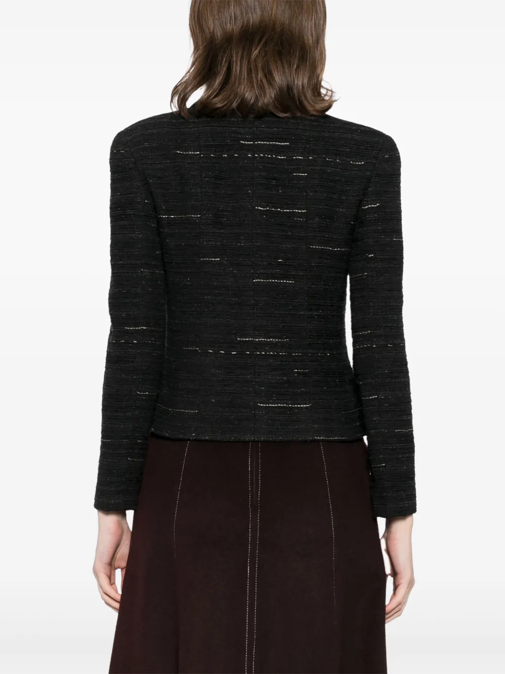 Pre-owned Chanel 1999 Tweed Jacket In Black