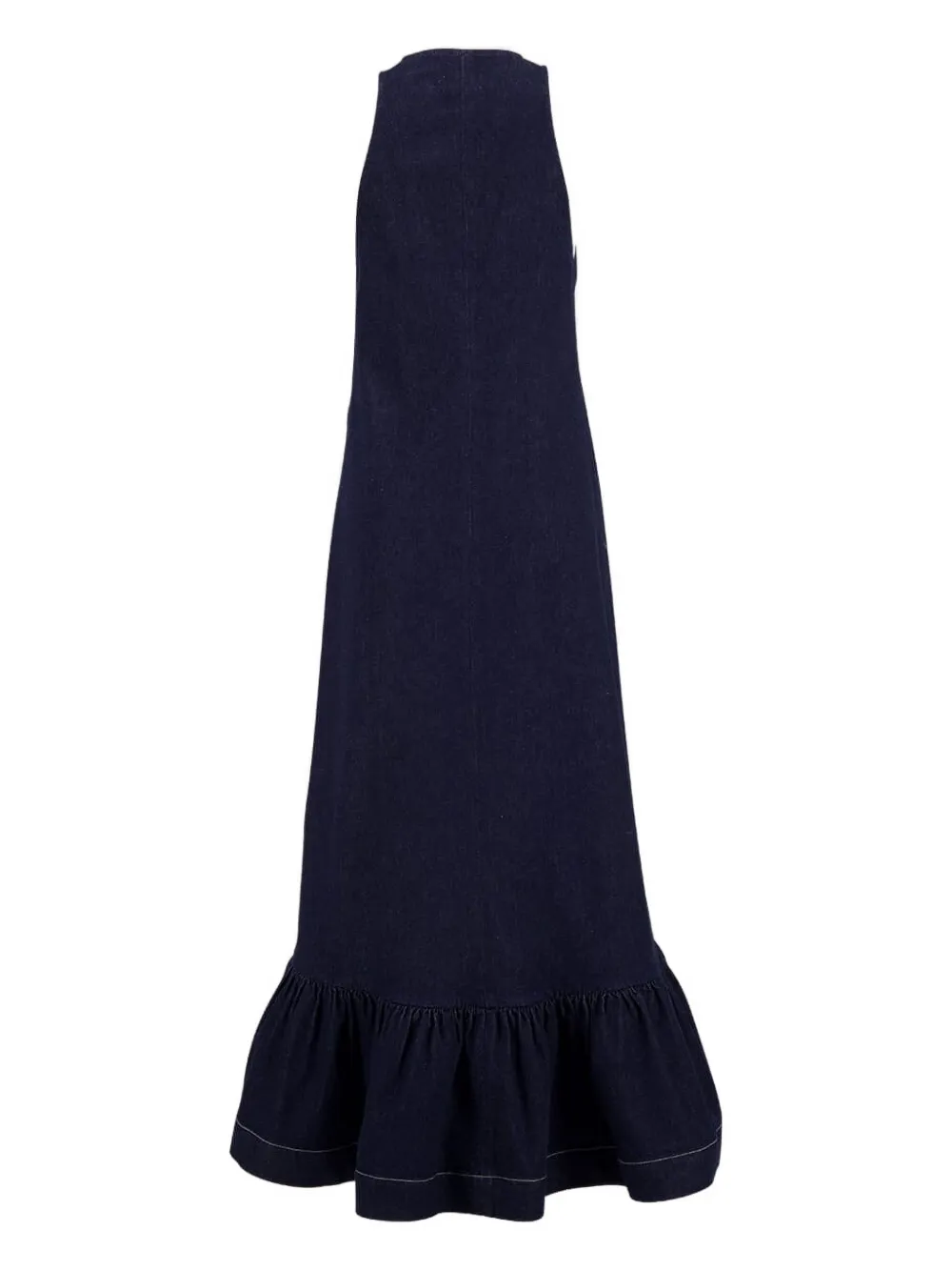 Zeus+Dione ruffled denim maxi dress - Blauw