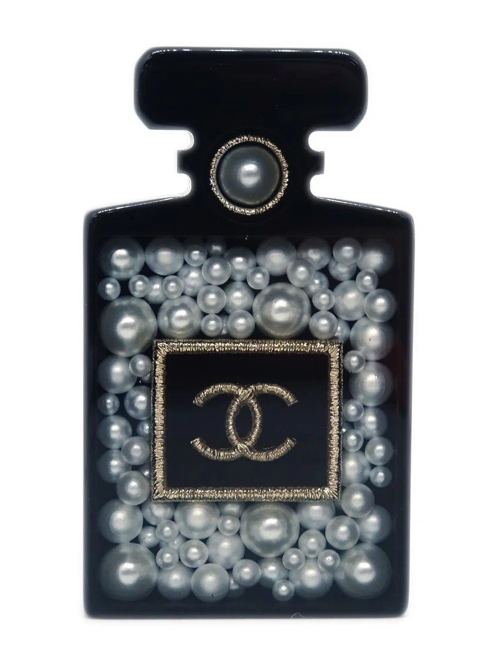 CHANEL Pre-Owned 2018 パフュームボトル ブローチ - ゴールドトーン CHANEL Pre-Owned 2018 パフュームボトル ブローチ - ゴールドトーン