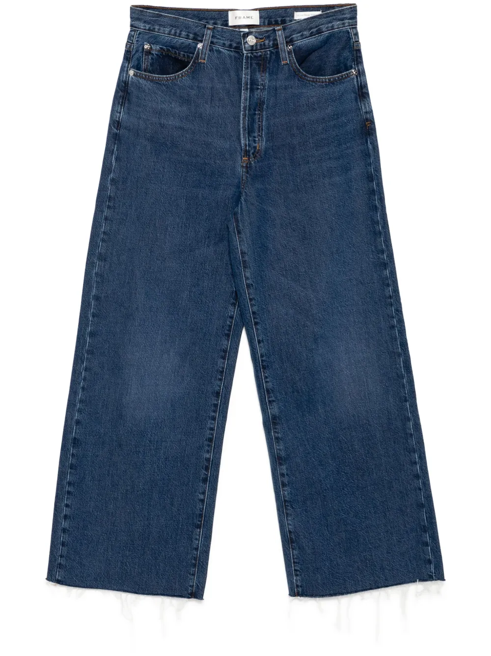 FRAME Le Low Baggy jeans met wijde pijpen Blauw