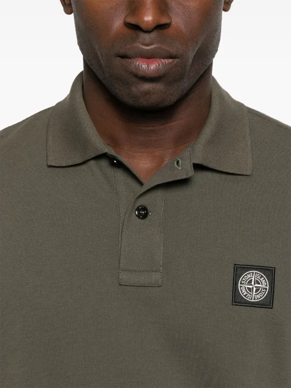 Stone Island piqué-weave Polo Shirt Green FARFETCH PH