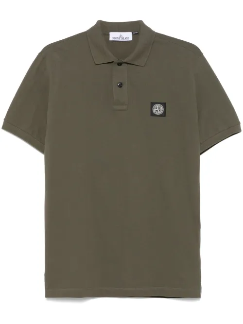 Polo en piqué à design ondulé - Stone Island - Modalova