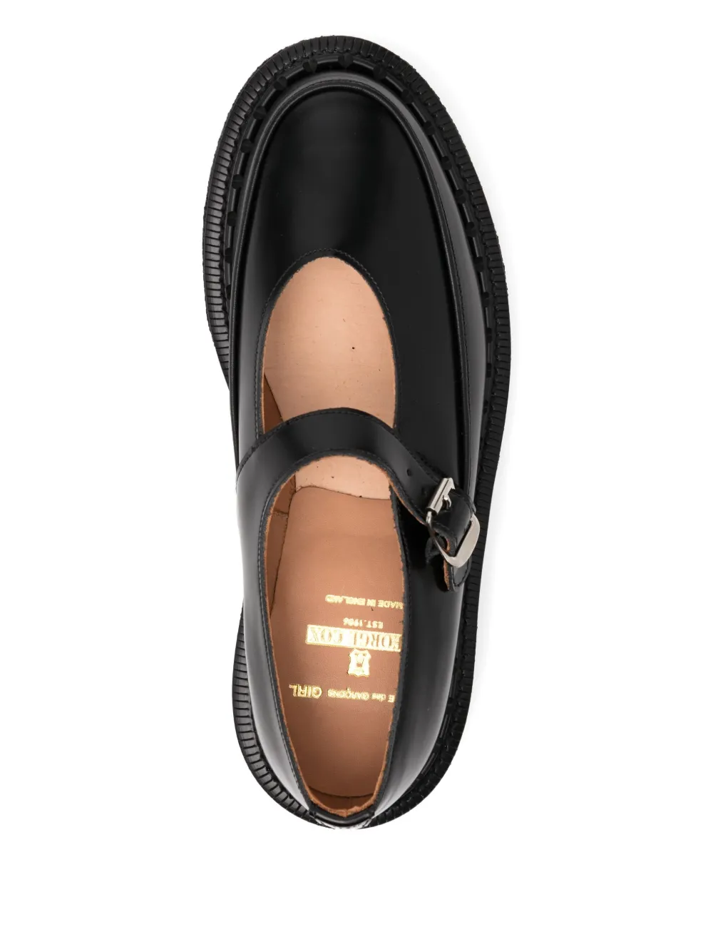 Comme Des Garçons Girl x George Cox leren Mary Jane schoenen 1 BLACK