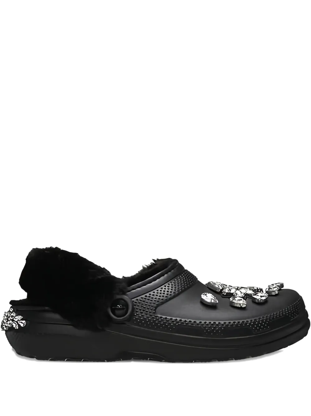 Simone Rocha x Crocs Classic crystal-embellished lined clogs Black