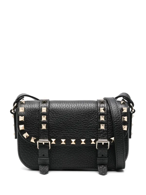 VALENTINO GARAVANI スタッズ付きバッグ 黒 VALENTINO GARAVANI ロックスタッズ バッグ 黒