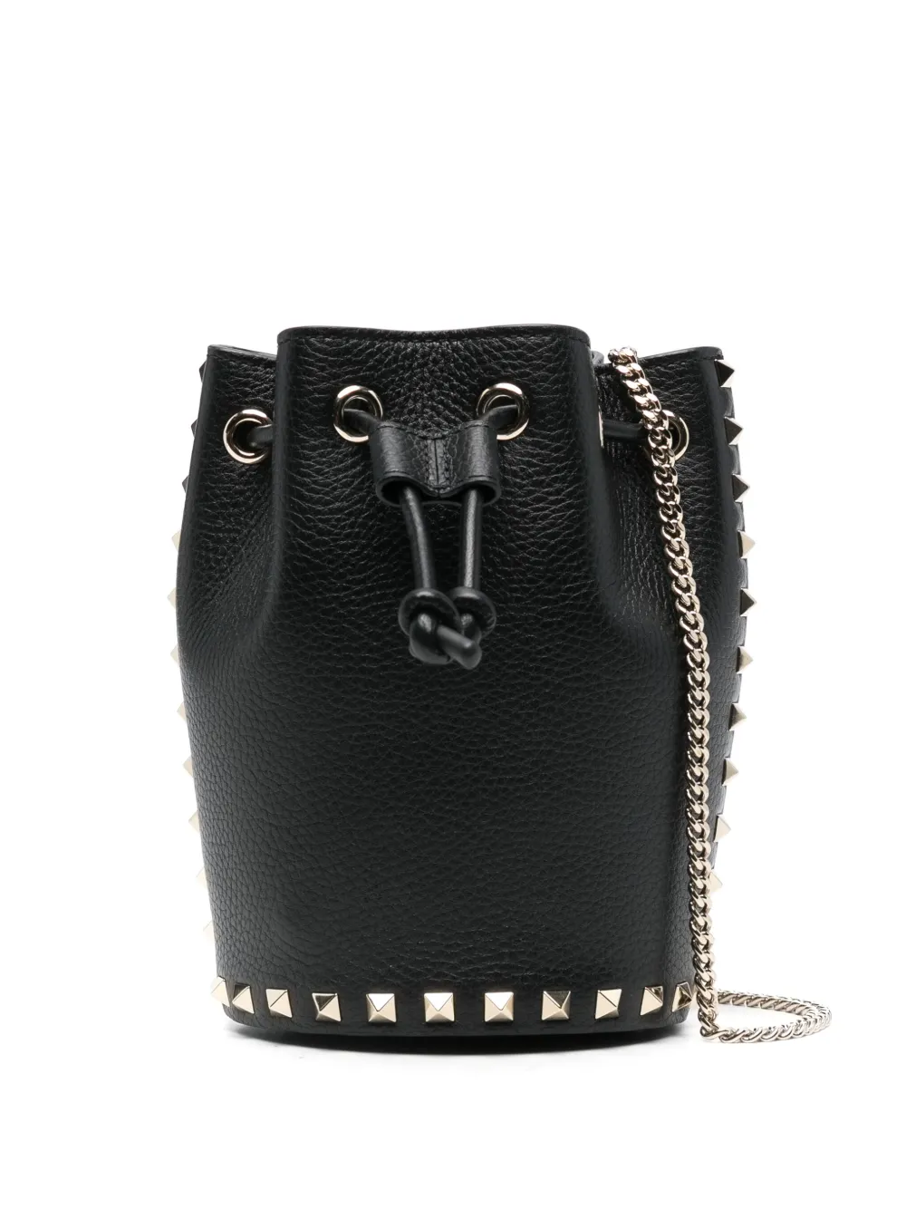 Valentino Mini Rockstud Bucket Bag In Black