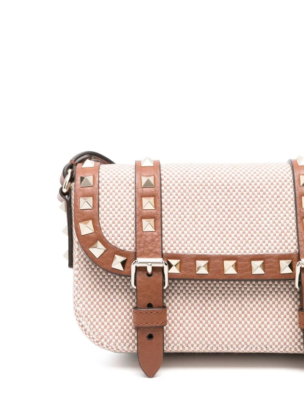 Valentino Garavani Rockstud mini-crossbodytas Beige