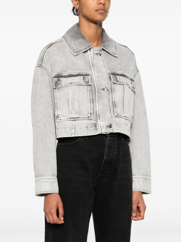 IRO Alessio Denim Jacket Grey FARFETCH