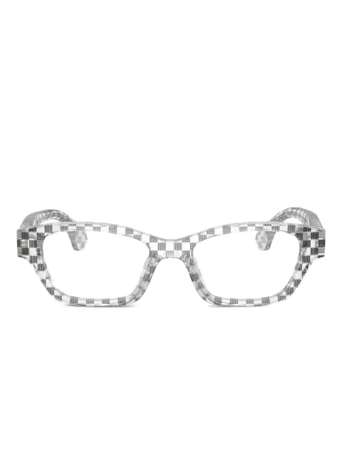 Alain Mikli checked geometric-frame glasses