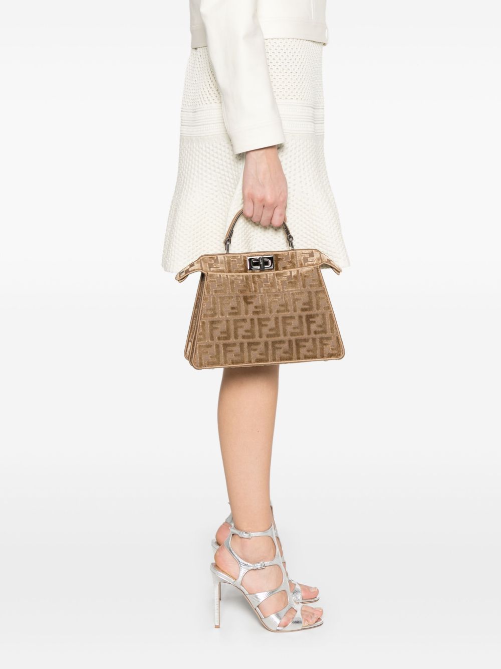 FENDI Peekaboo I See u kleine shopper - Bruin