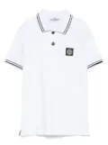 Stone Island Junior Compass-motif polo shirt - White