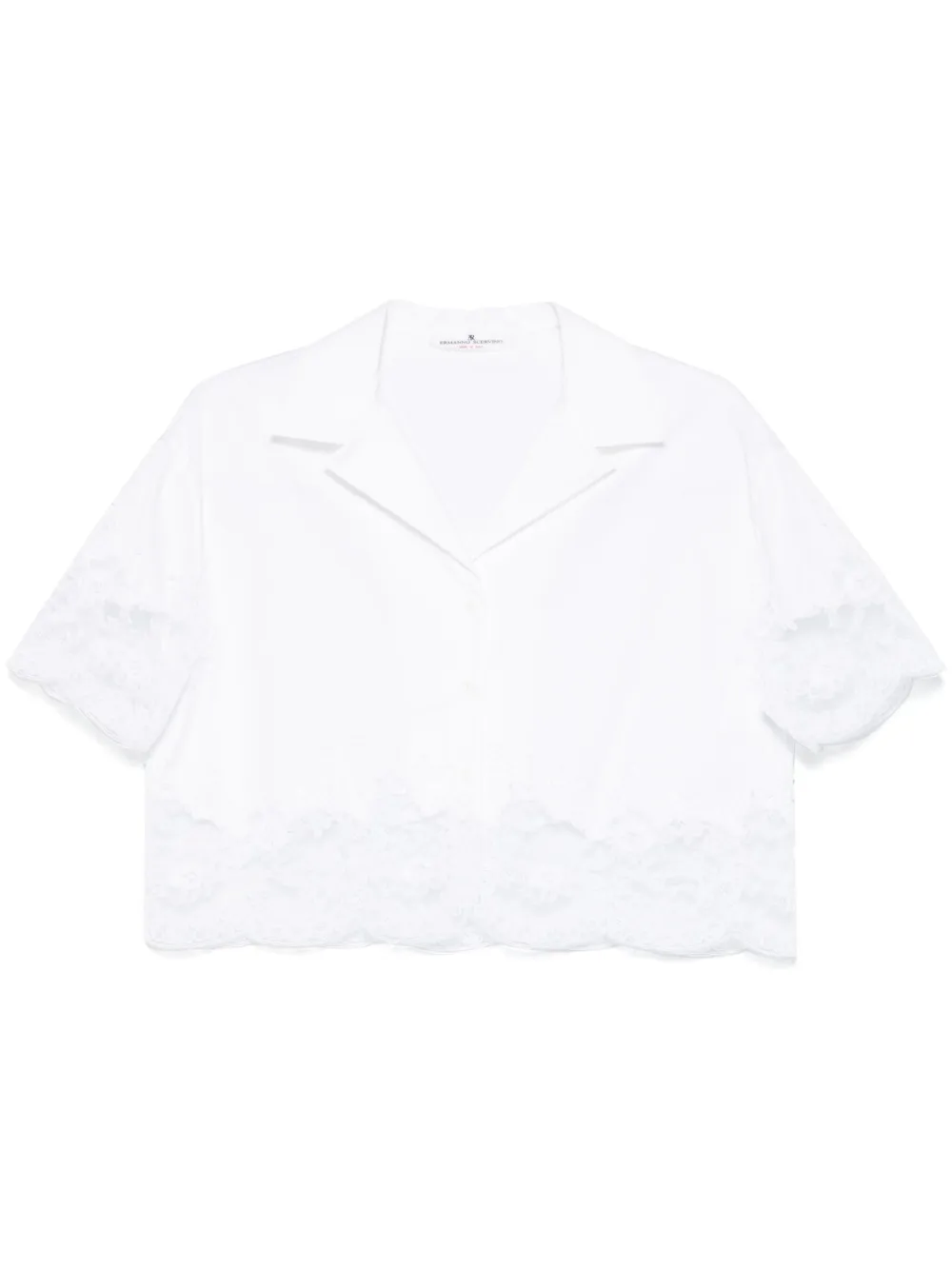 lace-panelling shirt