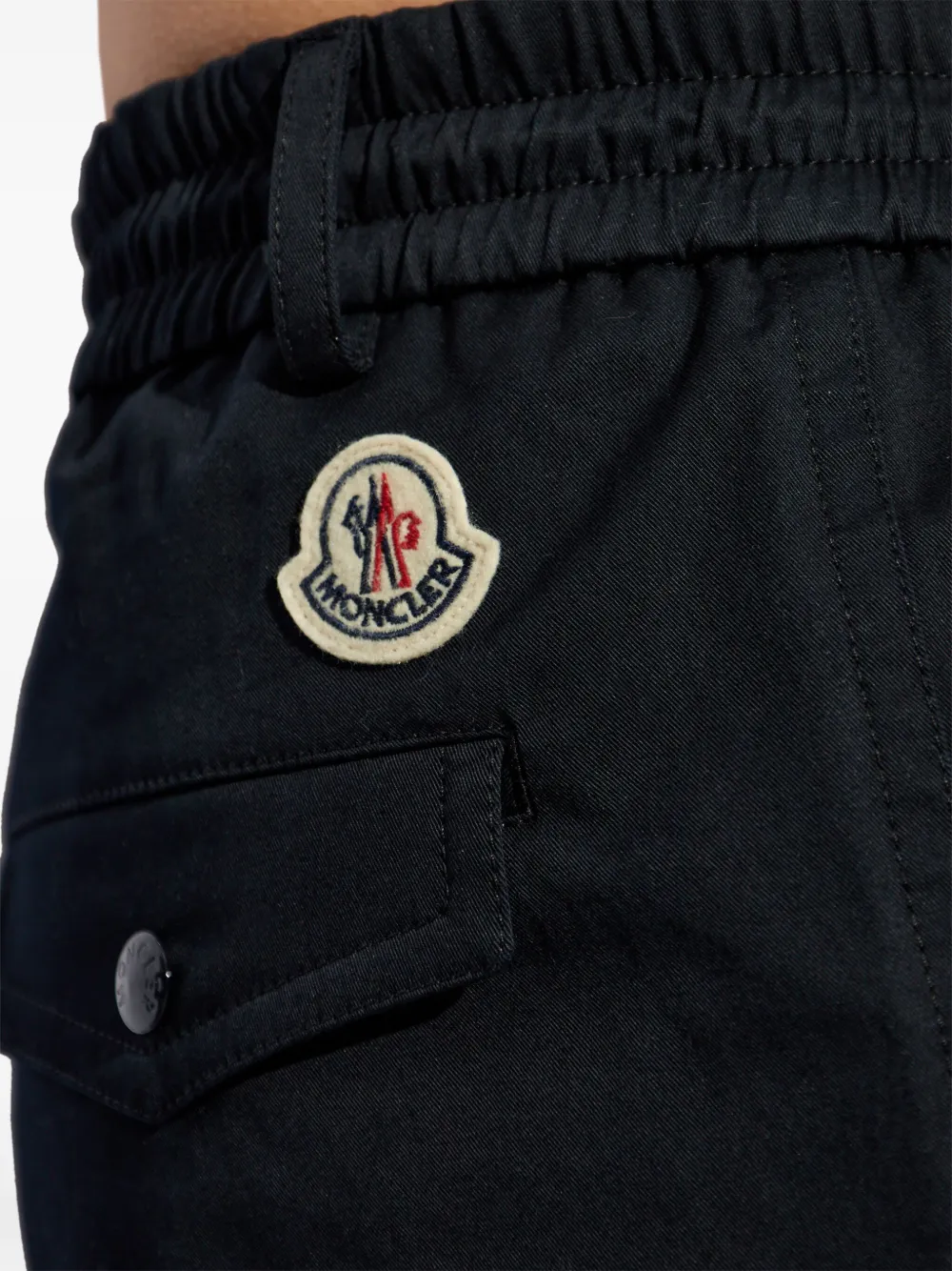 Moncler Gabardine Trousers Featuring Elastic Waistband In 蓝色