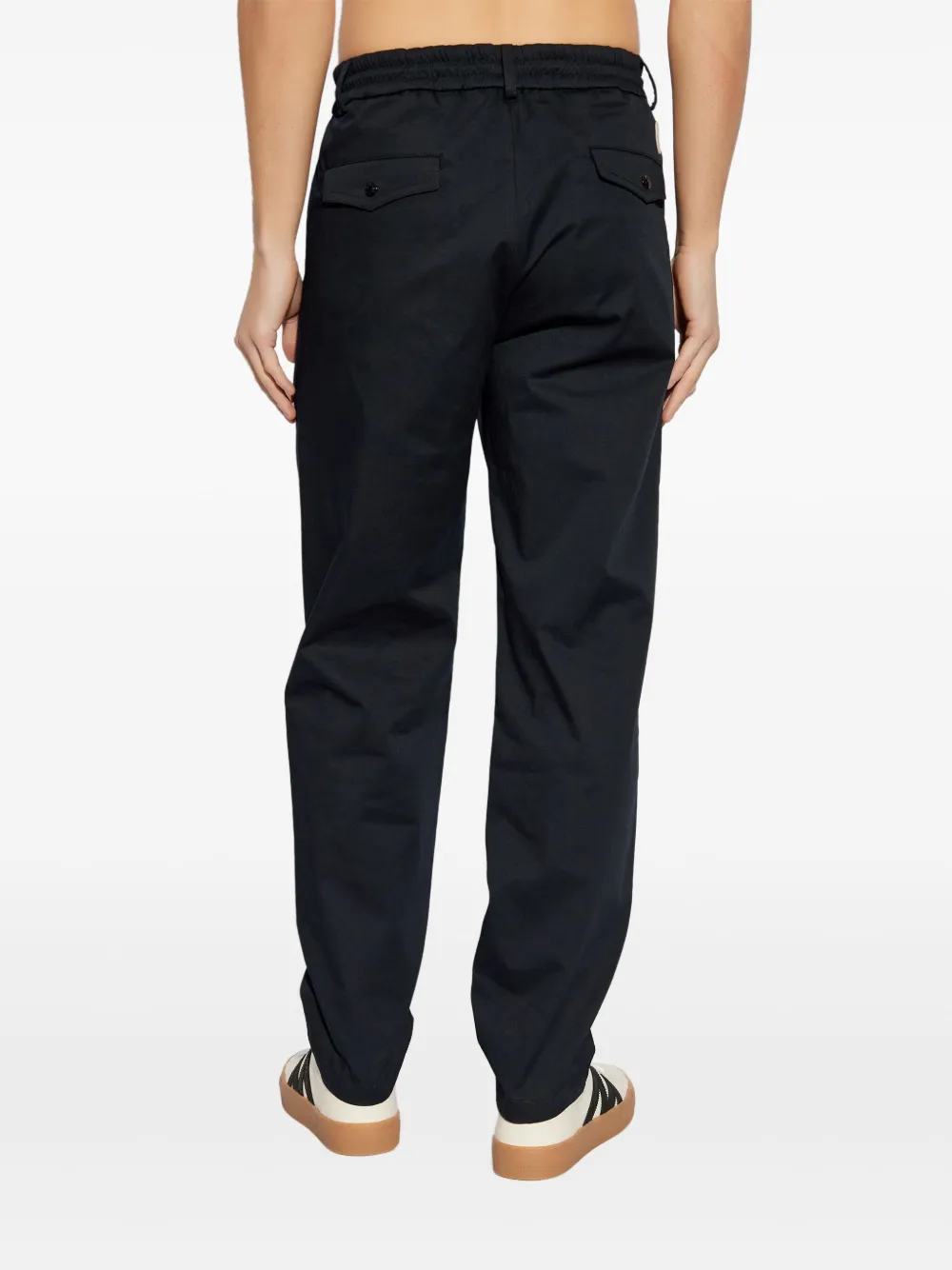 Moncler Gabardine Trousers Featuring Elastic Waistband In 蓝色