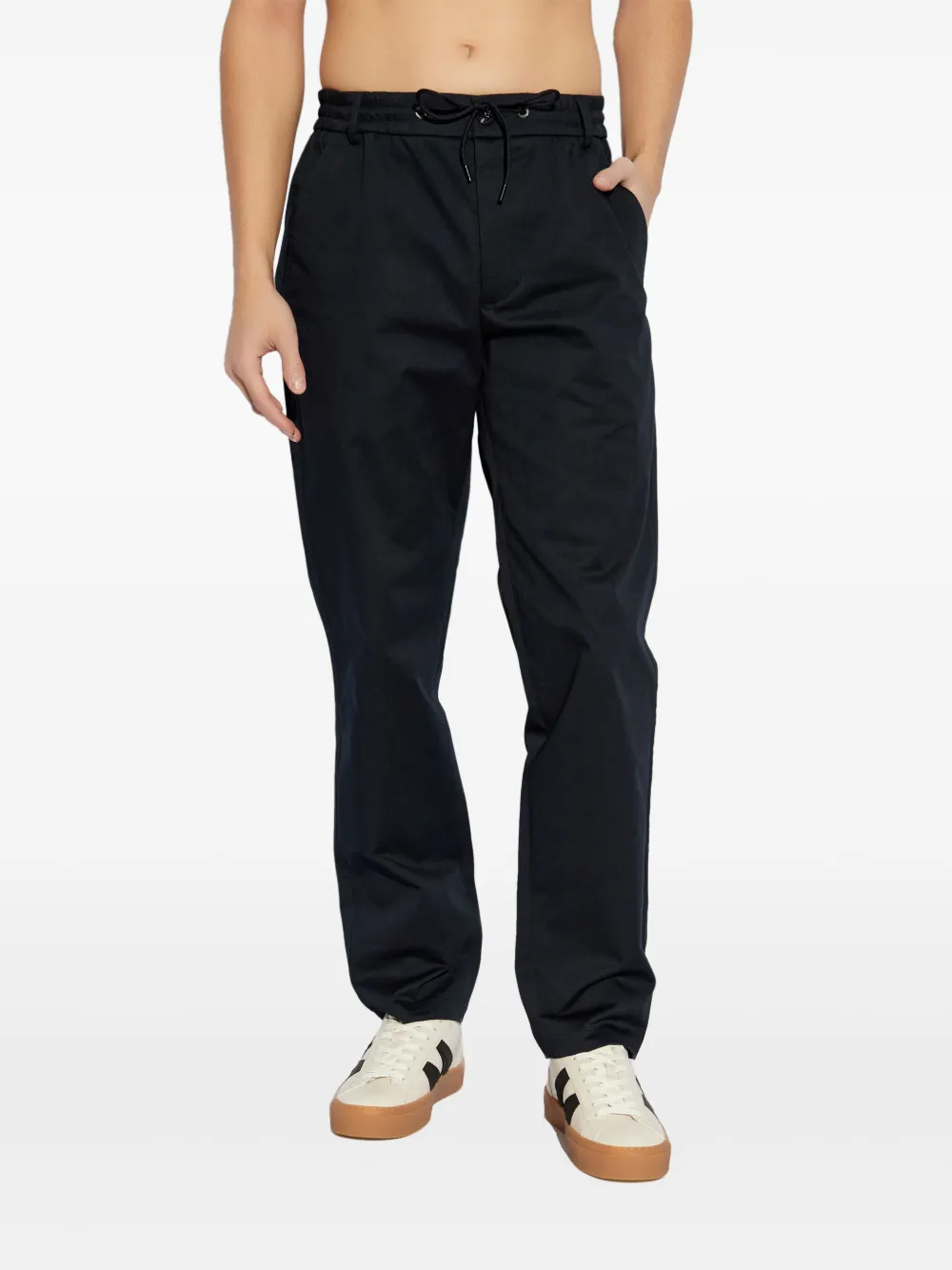 Moncler Gabardine Trousers Featuring Elastic Waistband In 蓝色
