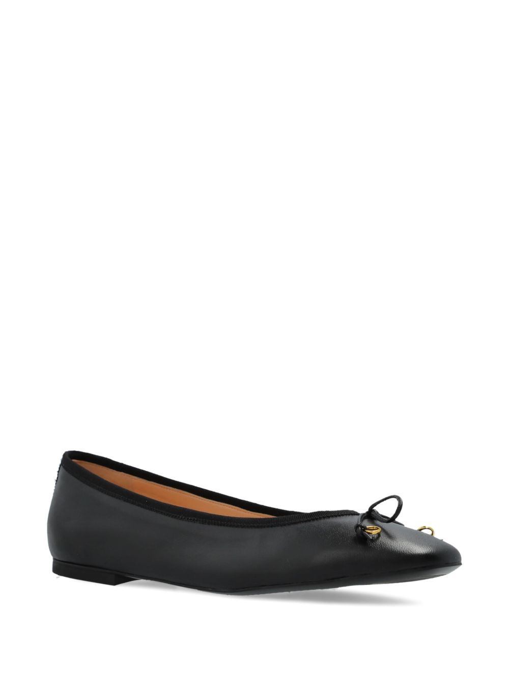 Odissì leather ballet flats - Zwart