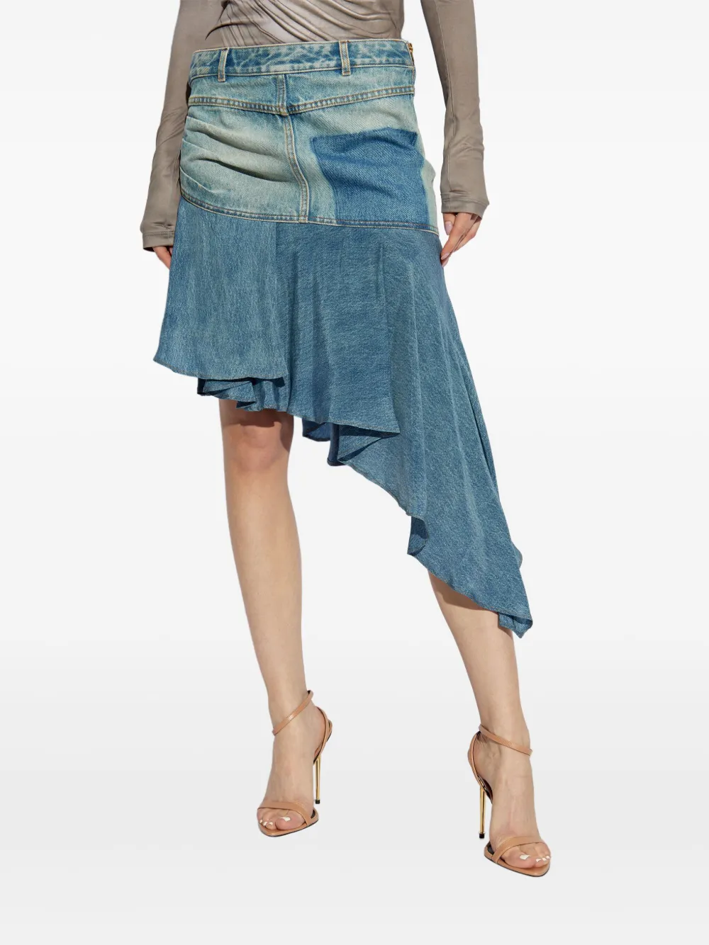 Balmain Asymmetrische midi-rok Blauw