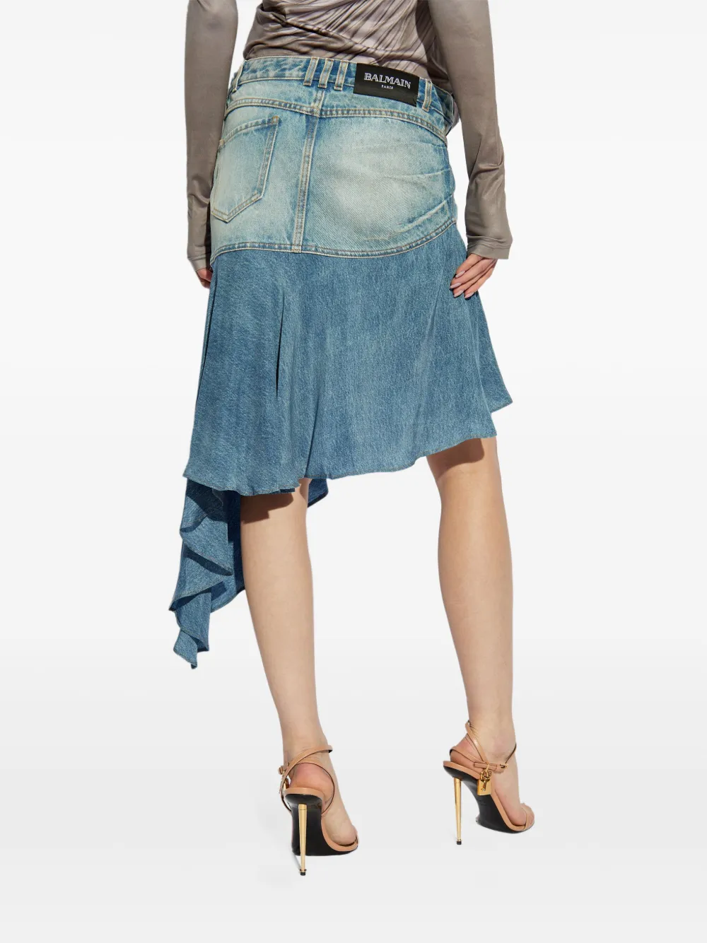 Balmain Asymmetrische midi-rok Blauw