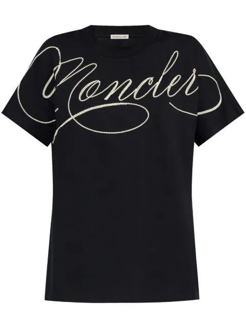 Moncler embroidered cursive-logo T-shirt